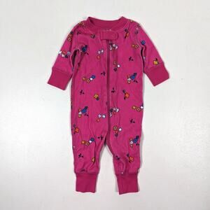Hanna Andersson Pajamas Baby Girls Size 0-3m Pink Floral One Piece